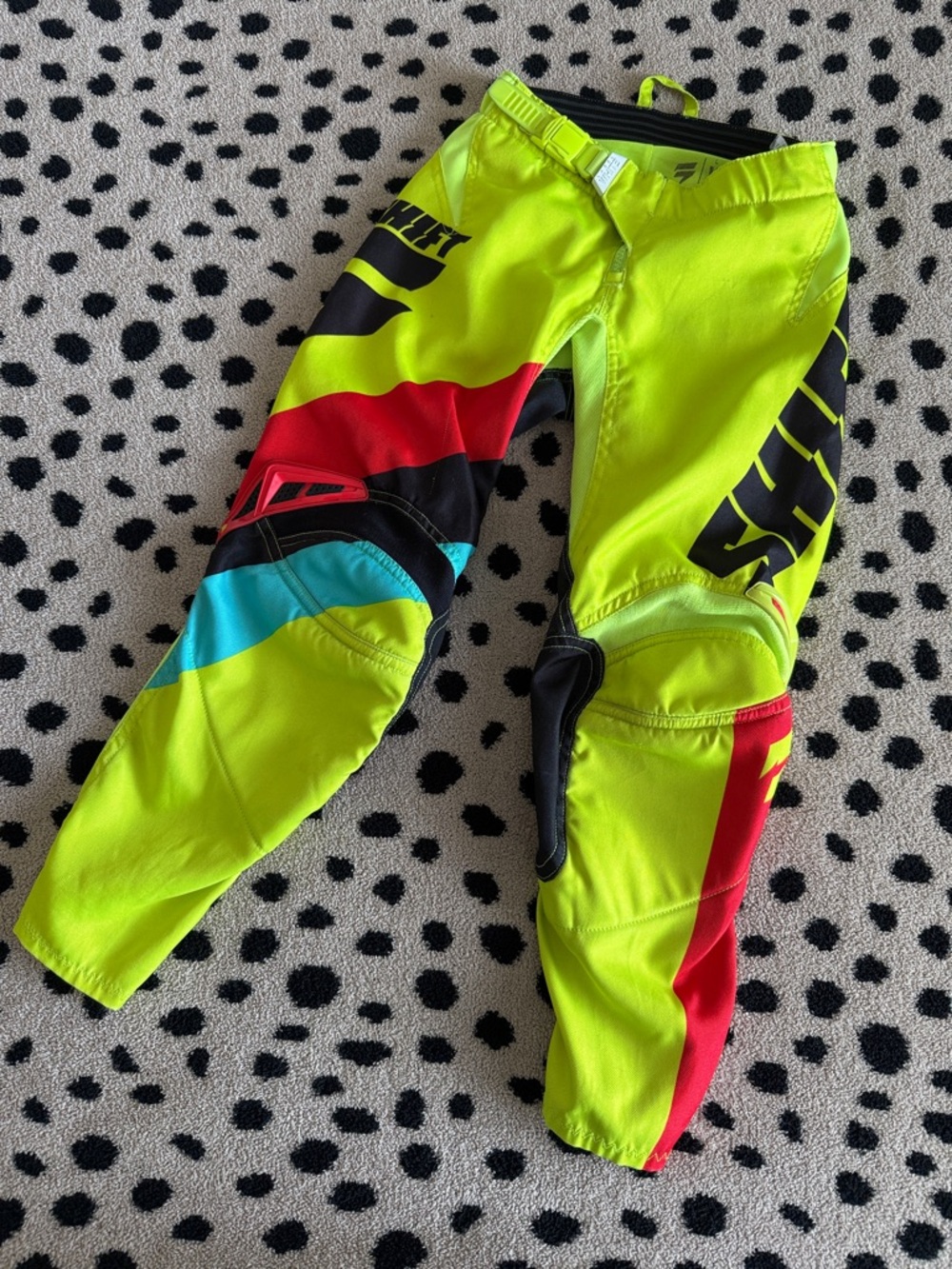 KIDS 24 | SHIFT Label WHIT3 Kids Neon Yellow Motocross Pants